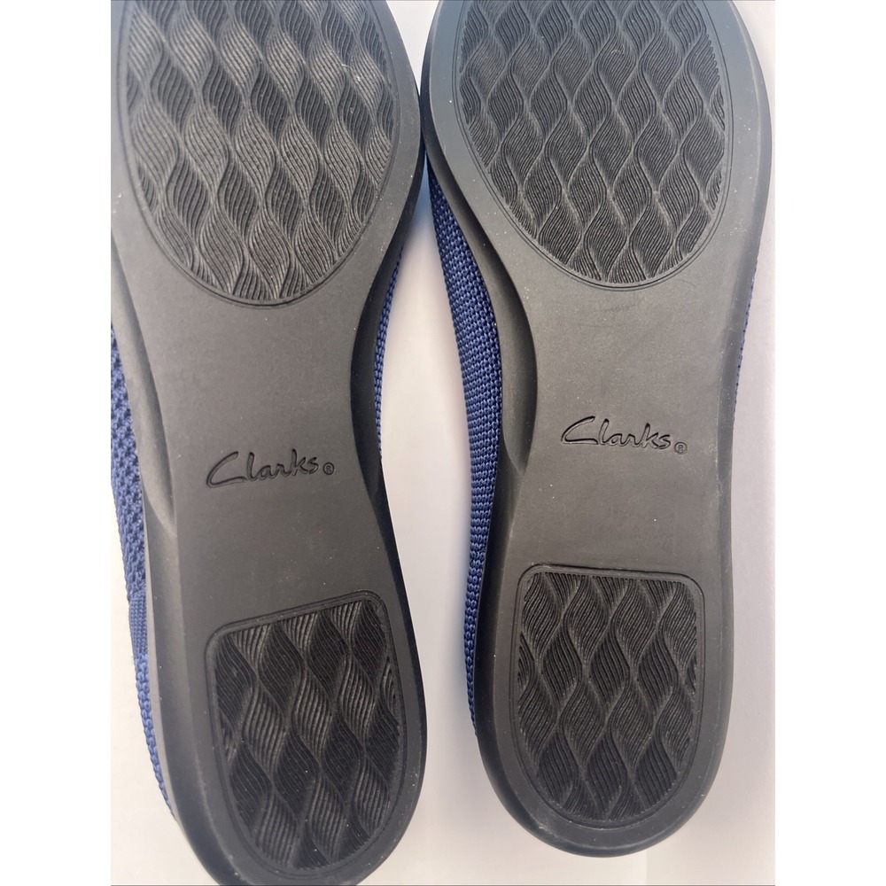 Clarks Cloudsteppers Womens 8.5M Navy Knit Ballet Flats Cushion Soft NWOT - Picture 15 of 16
